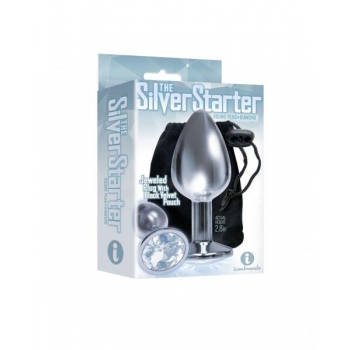 The Silver Starter Bejeweled Steel Plug Diamond