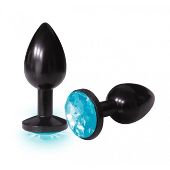 The Silver Starter Anodized Bejeweled Steel Plug Aqua