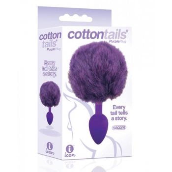 Cottontails Silicone Bunny Tail Butt Plug Purple