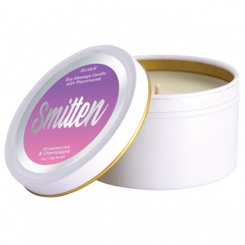 Massage Candle W/ Pheromones Smitten Strawberry & Champagne 4oz