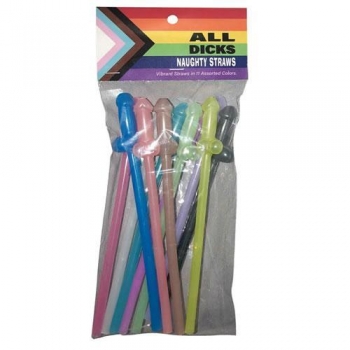 All Dicks Naughty Straws - Colorful Party Fun