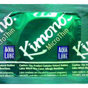 Kimono Micro Thin Aqua Lube Latex Condoms - 3 Pack