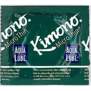 Kimono Micro Thin Aqua Lube Latex Condoms - 3 Pack