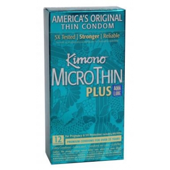 Kimono Micro Thin Condoms Aqua Lube 12 Pack