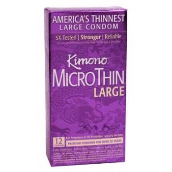 Kimono Microthin 12 Pack Large Latex Condoms