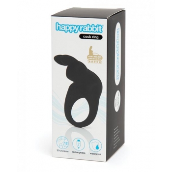 Happy Rabbit Rechargeable Rabbit Cock Ring Black