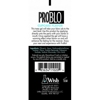 Problo Oral Pleasure Gel - Cupcake Flavor