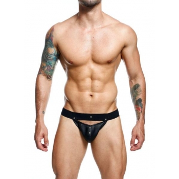 Male Basics Dngeon Peekaboo Jockstrap Black O/s (hanging)