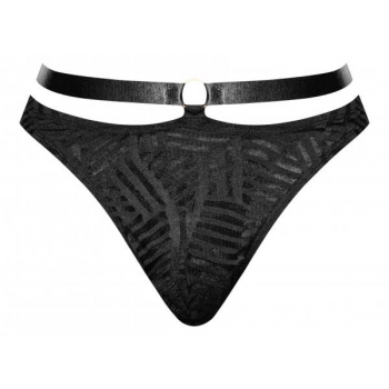 Rude Awakening Strap Thong Black S/m