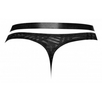 Rude Awakening Strap Thong Black S/m