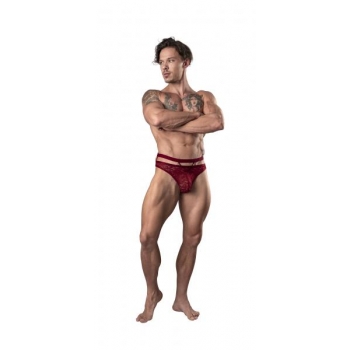 Lucifer Cutout Thong Burgundy S/M