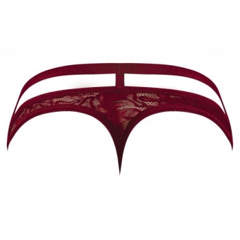 Lucifer Cutout Thong Burgundy S/M