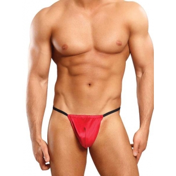 Male Power Posing Strap Satin Lycra Red O/S