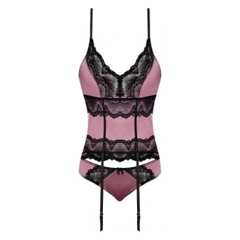 Sensual Desires Basque & Tanga Set in Mauve L/XL