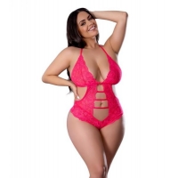 Get It Girl Teddy with Snap Crotch - Pink 2XL