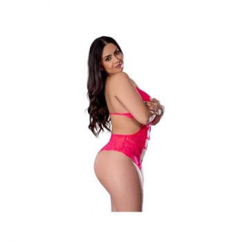 Get It Girl Teddy with Snap Crotch - Pink 2XL