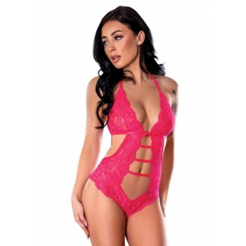 Get It Girl Teddy with Snap Crotch - Pink L/XL