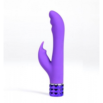 Hailey Rechargeable Silicone Rabbit Vibe - Neon Purple