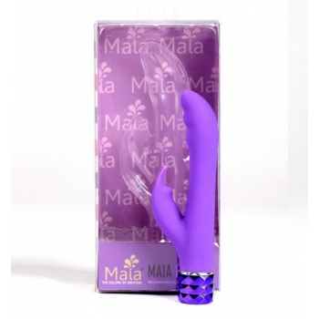 Hailey Rechargeable Silicone Rabbit Vibe - Neon Purple