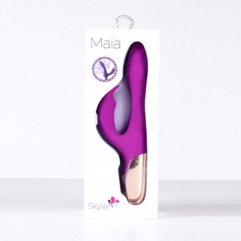 Skyler Rechargeable Silicone Bendable Rabbit Vibrator - Purple