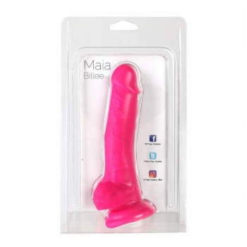 Billee 7 Inches Realistic Silicone Dong - Neon Pink