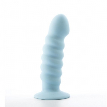 Paris 6 Inch Silicone Ribbed Dong - Blue