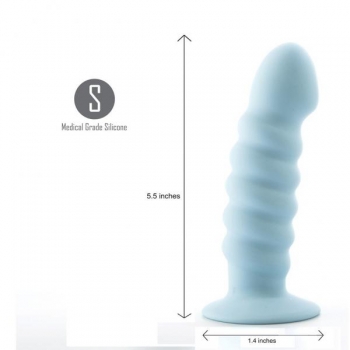 Paris 6 Inch Silicone Ribbed Dong - Blue