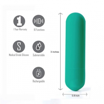 Jessi Mini Bullet Vibrator - Rechargeable Emerald Green