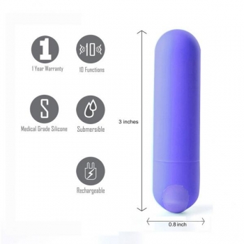 Jessi Mini Bullet Vibrator - Rechargeable Purple Power