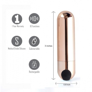 Jessi Rechargeable Mini Bullet Vibrator Rose Gold