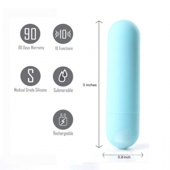 Jessi Super Charged Mini Bullet Vibrator in Blue