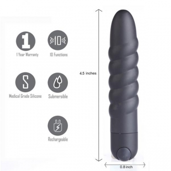 Lola Rechargeable Twisty Bullet Black