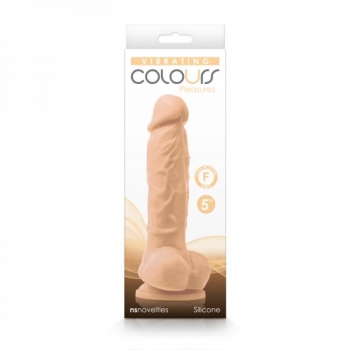 Colours Pleasures Vibrating 5 Dildo - White