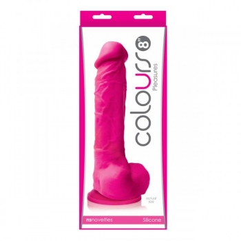 Colours Pleasures 8 Inches Silicone Dildo - Pink