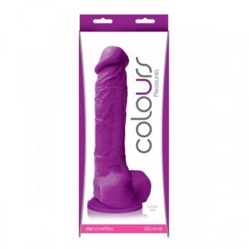 Colours Pleasures 8 inches Silicone Dildo - Purple