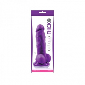 Colours Pleasures Thick 5 inches Dildo - Purple