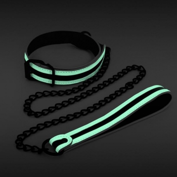 Glo Bondage Collar & Leash - Green