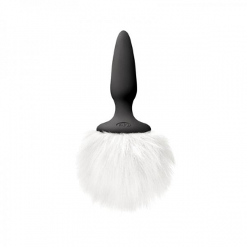 Bunny Tails Mini Black White Fur