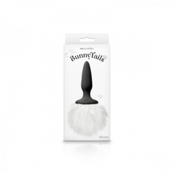 Bunny Tails Mini Black White Fur