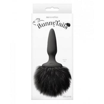 Bunny Tails Mini Black Fur