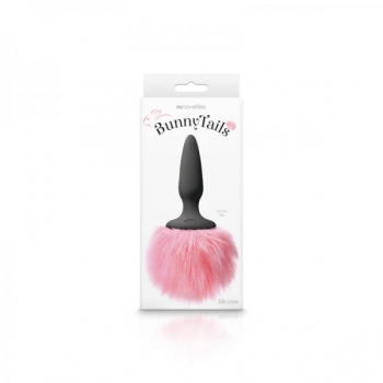 Bunny Tails Mini Black Pink Fur