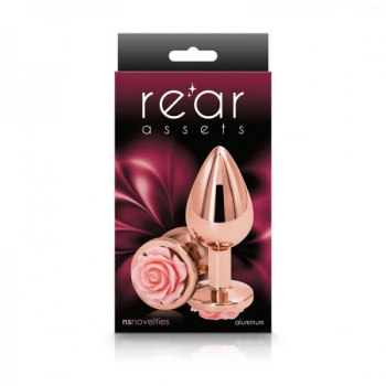 Rear Assets Rose Medium Butt Plug Pink