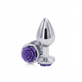 Rear Assets Rose Medium Purple Butt Plug