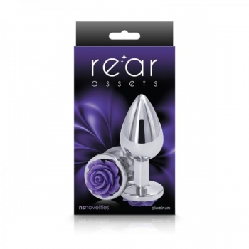 Rear Assets Rose Medium Purple Butt Plug