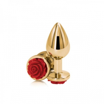 Rear Assets Rose Medium Butt Plug - Red