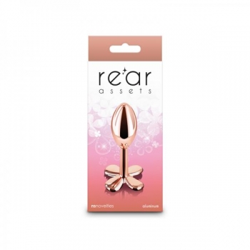 Rear Assets Clover Rose Gold Butt Plug