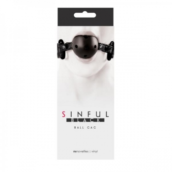 Sinful Black Ball Gag - Playful Kink Accessory