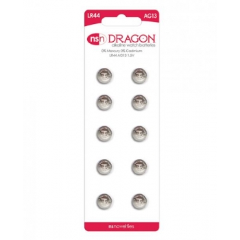 Dragon Alkaline Batteries – Size LR44/AG13 (10 Pack)