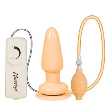 Butt Balloon Inflatable Vibrating Anal Satisfier - Beige