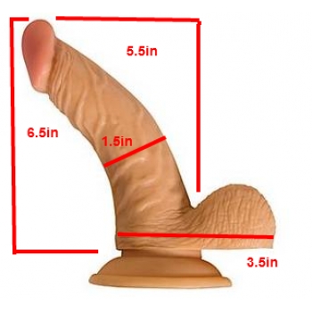 6.5 Inches All American Whopper Dildo - Beige